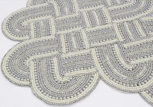 Christmas Decorative and Leaves Design Beaded <b>Runner</b> Placemat <b>Dining</b> <b>Table</b> Fancy Mat Handmade Decorative <b>Runners</b> for Wedding - Product Image 2