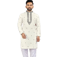 Fête/fête/casual jours porter Viscose soie tissu lourd broderie travail genou longueur fantaisie Kurta pour hommes ou garçons porter à vendre