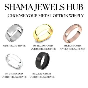 <b>Mens</b> 18K White Gold Plated 925 Sterling <b>Silver</b> <b>Ring</b> Black Rhodium Cubic Zirconia Wedding Band Classic Engagement <b>Ring</b> - Product Image 3