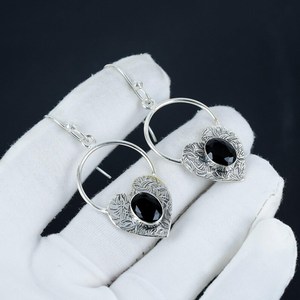 ชุดตัวเรือนสีเงิน925ที่สง่างามต่างหูห้อยอัญมณีต่างหูรักหลายสีสำหรับผู้หญิงของขวัญครบรอบทางศาสนา - Product Image 1