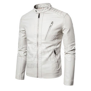 Chaqueta de cuero para hombre de moda callejera, ajuste elegante, sensación acogedora, cómoda chaqueta de invierno para días fríos - Product Image 1