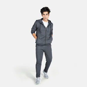 Ensemble de survêtement d'hiver personnalisé respirant pour homme grande taille, avec capuche en polaire et pantalon de jogging 100 % coton, marque privée - Product Image 1