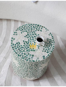 Taburete de nácar de lujo de Vietnam, artesanía de fregona natural para decoración del hogar, muebles de vida - Product Image 3