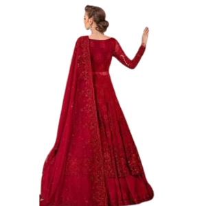 Heavy Embroidery Appliques Contrast Color Hand Work Women <b>Dresses</b> Pakistani Indian Style Long Maxi Duppata Three Piece <b>Dress</b> - Product Image 4