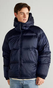 Veste en duvet personnalisée capuche avec cordon de serrage manches longues poches latérales et poignets élastiques vêtements d'extérieur d'hiver chauds vestes à bulles pour hommes - Product Image 3