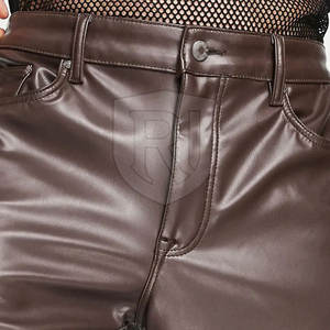 Pantalones de cuero con logotipo personalizado para hombre, diseño único, ligero, recto, patrón, cintura media, estilo informal, precio al por mayor - Product Image 6