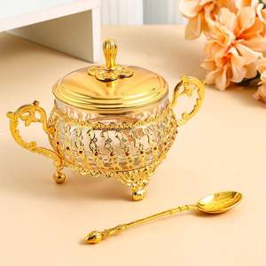Shinny Polished Arabic Brass Teapot <b>Sugar</b> <b>Container</b> Set of 5 Serving <b>Coffee</b> <b>Tea</b> Hot Chocolate Serving <b>Tea</b> Pots Metal <b>Coffee</b> Pot - Product Image 1