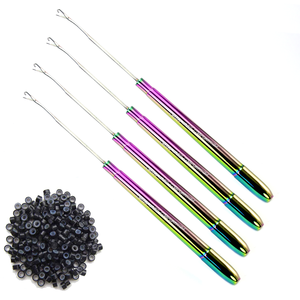 Vente en gros dreadlock crochet outils d'extension de cheveux crochet boucle aiguille enfileur Microrink tirant crochet outil pour cheveux fins - Product Image 4