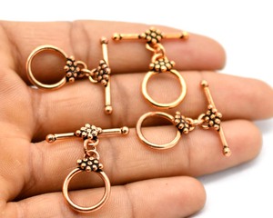 "15X25mm Oxidized Silver Bali <b>Toggle</b> Clasp for Sterling Silver & 18K Gold Jewelry B572" - Product Image 1