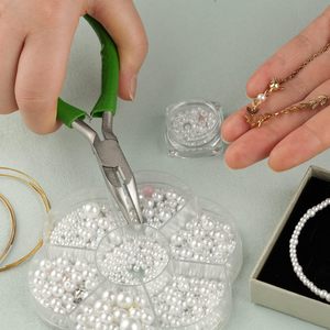 Mini alicates duraderos de punta doblada de acero al carbono, mandíbula dentada, Alicates de punta de cadena de 4,7 pulgadas, fabricación de anillos, fabricación de joyas, suministro OEM - Product Image 3