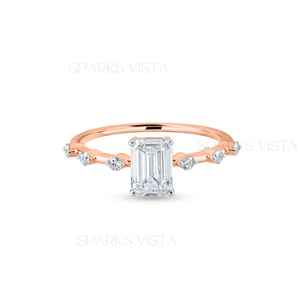 Anillo Solitario de Moissanita con Corte Esmeralda, Diseño Personalizado al por Mayor, Plata de Ley 925, Anillo de Boda Clásico para Hombre con Certificado GIA, el Mejor - Product Image 5