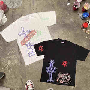 Sérigraphie personnalisée t-shirt surdimensionné Streetwear coton respirant recadrée boxy Fit hommes t-shirt - Product Image 5