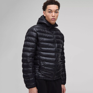 Venta al por mayor chaqueta burbuja negra para hombre último diseño alto brillo acolchado con capucha a prueba de viento lona impermeable logotipo personalizado piel - Product Image 1