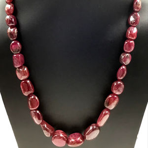 ลูกปัดทับทิมเรียบธรรมชาติสำหรับการทำเครื่องประดับที่ดีทำสร้อยคออัญมณี - Product Image 1