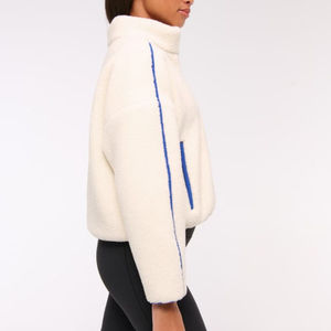 Sweat-shirt oversize pour femme de qualité supérieure, personnalisé, vente en gros, 2025, demi-zip, épais, chaud, polaire, hiver, lavé - Product Image 4