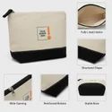 Practical Cotton Canvas Zipper Pouch Bag Large Capacity Eco-Friendly <b>Makeup</b> Organizer Letter Pattern Holographic Durable PU - Product Image 6