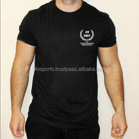 Kaos Fitness Pria Bahan Katun Spandex Tebal Desain Kustom Kerah O Lengan Pendek High Street Cepat Kering