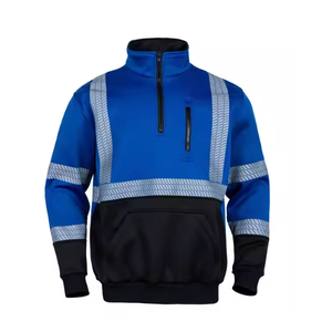 Sweat à capuche de sécurité en polyester de qualité supérieure Veste de construction haute visibilité avec fermeture à glissière réfléchissante Logo personnalisable - Product Image 1