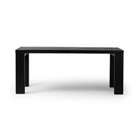 Table à manger rectangulaire en bois de manguier massif de 2 pouces d'épaisseur, finition sablée noire, design moderne et luxueux, nouvelle conception pour la maison, la cuisine, le restaurant