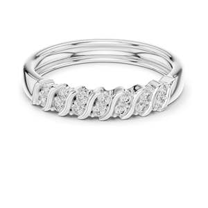 Bague ondulée en diamant de laboratoire rond brillant de 0,168 carat pour femme, clarté VVS-VS EF, or 18 carats, 14 carats, 10 carats et argent 925, moissanite - Product Image 2
