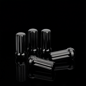 Vypart 32x Écrous de roue noirs M14x1.5 à extrémité fermée, longs XL, à clé à douille, en acier, pour application automobile, avec conception de siège conique bombé - Product Image 6