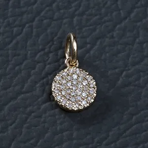 Colgante de oro de 14K con diamantes para mujer, joyería Unisex, joyería de diamante