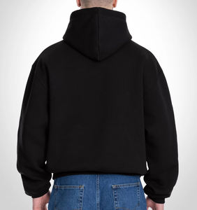 Sweat à capuche unisexe surdimensionné à coupe ample, épaules tombantes, poche kangourou, capuche double couche, extra moelleux, mélange coton-polyester 400 GSM - Product Image 3