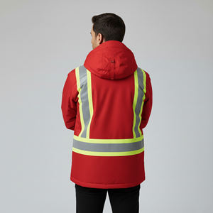 Veste de sécurité pour homme, vêtements de travail imperméables, vêtements décontractés d'hiver, ruban réfléchissant en polyester haute visibilité de classe 2, sur mesure - Product Image 2