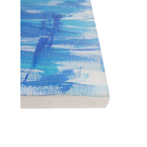 Modern Abstract Pattern Blue Painting <b>Canvas</b> <b>Wall</b> Art & Tapestry Designed by Jaipur Rugs US - Product Image 3