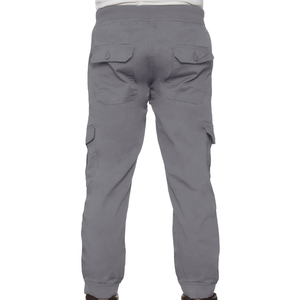 Premium Quality Grey Color Cargo <b>Trouser</b> <b>Elasticated</b> <b>Waist</b> And Cuffed Fitted Washed Cargo <b>Men's</b> Pants <b>Trousers</b> - Product Image 3