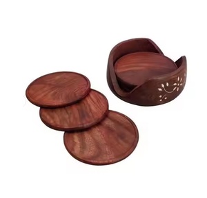 Fabulous Design Wooden <b>Coaster</b> <b>With</b> <b>Holder</b> <b>Set</b> of Six Amazing Quality Tableware Centerpiece Hot Selling Product - Product Image 1