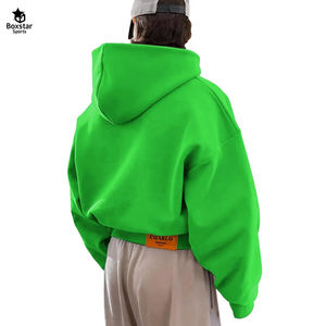 Alta calidad de encargo de la gota hombros en blanco de lana de peso pesado con cremallera sudaderas con capucha de gran tamaño Boxy Fit 500gsm sudaderas con cremallera a bajo precio - Product Image 6