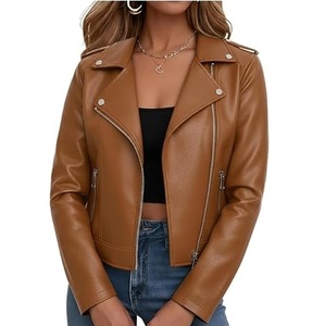 Chaqueta de Cuero para Mujer, Transpirable, de Alta Calidad, Estilo Moderno, Nuevo Modelo, Informal, con Cremallera, con OEM - Product Image 2