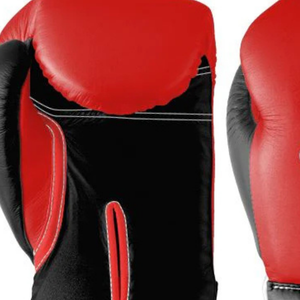 Gants de boxe professionnels en cuir rouge et noir, fermeture velcro au poignet, gants d'entraînement et de sparring pour hommes et femmes - Product Image 5