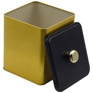 1.8L Gold Knob Handle 120x120x137mm Caja de metal cuadrada - Product Image 3