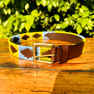 เข็มขัดโปโลหนังแท้สำหรับเด็กและเยาวชนของแท้ทำด้วยมือสีฟ้าสีเขียวท้องฟ้าสีเขียวความยาวที่กำหนดเองคุณภาพสูงมีความทนทาน - Product Image 2