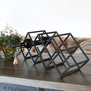 Support de rangement de table en métal écologique pour 12 bouteilles de vin pour la décoration de bar et de restaurant pour les verres - Product Image 5