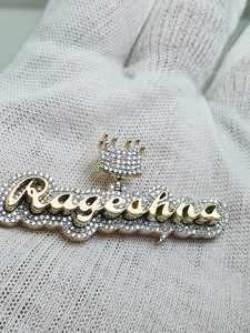 Colgante de mossanita de Plata de Ley 925 hecho a medida, colgante de moissanita VVS, colgante de nombre de diamante helado - Product Image 3