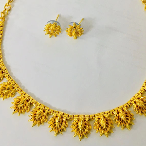 Conjunto de collar y pendientes de cobre Vintage de inspiración India chapado en oro de 14 quilates hecho a mano para mujeres joyería de Moda Africana - Product Image 1