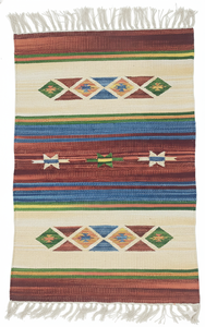 Alfombra de Algodón Afelpado Floral Moderna Tejida a Mano, Reversible, Lavable a Máquina, para el Hogar, Campamento, Picnic y Viajes - Product Image 2