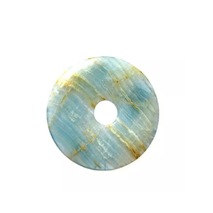 Pendentif de pièce de beignet en calcite bleu en cristal naturel de haute qualité pour la fabrication de bijoux-Vente en gros directe de pierres précieuses - Product Image 6