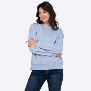 เสื้อกันหนาวผ้าฝ้ายลายกราฟิกสำหรับผู้หญิงเสื้อกันหนาวโอเวอร์ไซส์ลายแมงมุมแนวสตรีทปักโลโก้ตามสั่ง - Product Image 5