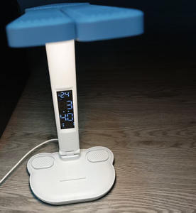 Dubbele LED flexibele draadloze tafellamp met aanraakbediening, klok en tijdweergave, 5V oplaadbaar, oogbeschermende tafellamp voor kinderen - Product Image 5