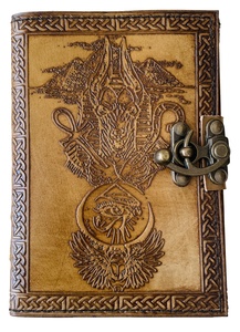 Journal en cuir véritable Vintage 100% en relief fait à la main oeil d'horus troisième oeil carnet de notes journal de charbon de bois pour les écrits quotidiens unisexes - Product Image 4