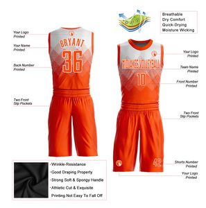 Maillot et short de sport de basket-ball imprimé pour hommes à séchage rapide par sublimation en maille 100% polyester personnalisé en gros - Product Image 3