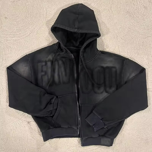 100% coton de luxe polaire hommes survêtement Logo personnalisé 2 pièces ensemble respirant Joggers lourd écologique saison d'hiver - Product Image 3