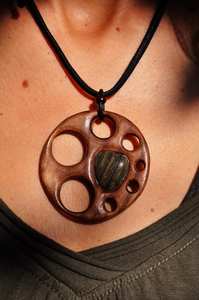 BUT <b>NECKLACES</b> FOR WOMEN <b>MEN</b> NATURAL LARGE BOHO TRIBAL SONO WOODEN Pendant on Adjustable Cord Handmade <b>Necklace</b> - Product Image 6