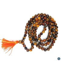 Chapelet Japa Mala 108 Perles en Agate Œil de Tigre Jaune Naturel de Haute Qualité, Sculpté, Étanche, Vente en Gros, pour Hommes et Femmes, Usage Religieux