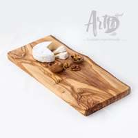 Planche rectangulaire en bois d'olivier ArtisRaw, style rustique moderne, CB018 (TN), pour applications en cuisine, hôtel, modelage et atelier