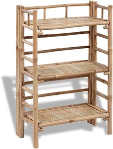 Estante de pie de bambú de 3 niveles, organizador de estantería de almacenamiento gratuito, estante de bambú, estantería para decoración del hogar hecho en Vietnam - Product Image 2
